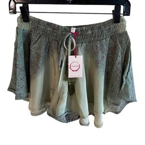 RAGA ANTHROPOLOGIE MADE IN INDIA SHORTS WITH TASSEL NWT SMALL SAGE GREEN BOHO